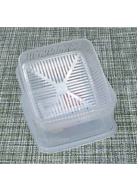 Hộp thực phẩm vuông có giá lót, nắp mềm Nakaya 1100ml Nội địa Nhật Bản