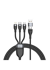 Cáp sạc đa năng 6 trong 1 Baseus Flash Series Two-for-three Data Cable U+C to M+L+C 100W LV874-Hàng chính hãng.