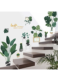 Decal dán tường Tranh Dán tường Lá Cây phong cách Vintage ZH2009AB