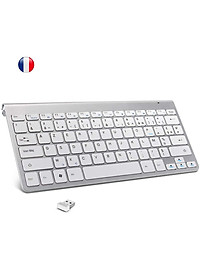 2.4G Pháp Không Dây Bàn Phím Siêu Mỏng AZERTY Bố Trí Bàn Phím Đa Phương Tiện Tiếng Ồn Thấp Cho Laptop Máy Tính Để Bàn Windows Smart Tivi