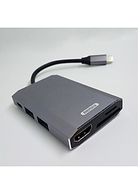 Hub chuyển đổi Remax RU-U30 6 in 1 cổng Type C ra USB 3.0 + HDMI + Đầu đọc thẻ nhớ - Hàng nhập khẩu