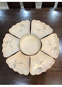 bộ đồ ăn hoa mặt trời gốm sứ Bát Tràng