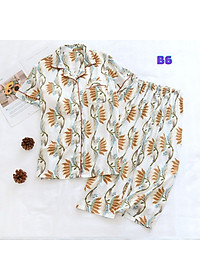 Bộ Đồ Pijama Nữ Mặc Nhà, Quần Áo Ngủ Nữ Ngắn Tay Azuno BN196 Chất Liệu Cotton Lụa Cho Mùa Hè 