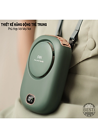 Quạt Mini Tích Điện Đeo Cổ Thời Trang Besti Y01,  3 Tốc Độ Gió Siêu Mát, Chạy Siêu Êm, Dung Lượng Pin 2000mAh, Phù Hợp Khi Chạy Bộ, Đi Du Lịch , Văn Phòng, Đi Chơi- Hàng Chính Hãng