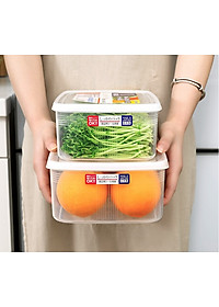Combo 04 hộp nhựa cao cấp bảo quản thực phẩm Nakaya hình chữ nhật (Full size) - Nội địa Nhật Bản