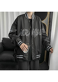 Áo Khoác Dù Hai Lớp Unisex, Áo Khoác Bomber Form Rộng 2 Màu Trắng Đen 28 Nam Nữ Ulzzang, Labibi