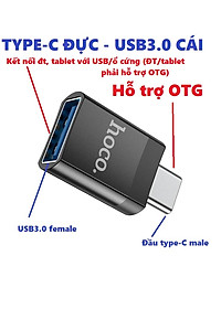 [ Type C  Adapter ] Đầu chuyển type C sang USB 3.0  / iP hỗ trợ OTG cho điện thoại tablet laptop hoco UA17 _ hàng chính hãng