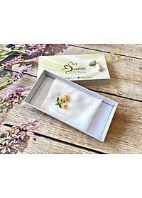 Khăn Tay Thêu Hoa Dã Quỳ SenSilk – Quà Kỷ Yếu, lụa tơ tằm Bảo Lộc 35 X 35 CM