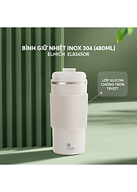 Ly giữ nhiệt inox 304 Elmich EL8345 480ml, Hàng chính hãng, lớp silicone chống trượt - JoyMall