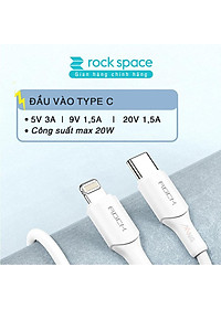 Dây cáp sạc nhanh Rockspace Z18 dành cho iphone, chuẩn PD 20W, ổn định, không nóng máy - Hàng chính hãng