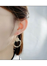 Bông tai xinh sang trọng hình cầu đá  phụ kiện xinh - không dị ứng