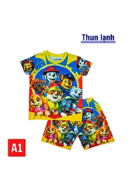 Đồ bộ bé trai - gái hình chó cứu hộ 10-43kg- Đồ bộ đẹp - Vải thun lạnh in 3d sắc nét, giặt không vỡ hình 