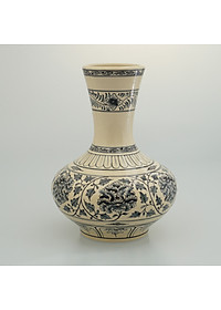 Bình hoa cúc quân tử gốm Chu Đậu (S3)