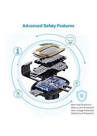 Giá đỡ kiêm Sạc không dây 10W hiệu CHOETECH H-T536S trên xe hơi / ô tô hiệu  (sạc nhanh chuẩn MFI Apple, Công suất 10W, công nghệ Gravity) - Hàng chính hãng