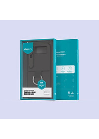 Ốp lưng iRing chống sốc silicon cho Samsung Galaxy Z Flip 4 có nắp đậy bảo vệ Camera hiệu Nillkin Camshield Silky Silicon Case - chống sốc cực tốt, chất liệu cao cấp, trang bị iring đeo tay chống rơi rớt - Hàng nhập khẩu