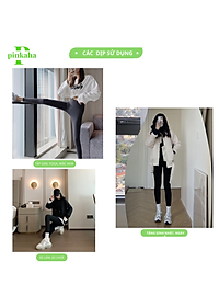 Quần Legging Nữ Dài Cạp Cao Đẹp Cao Cấp PINKAHA Nâng Mông Vải Thun Cotton Siêu Co Giãn 4 Chiều Ôm Sát
