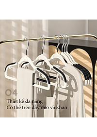 Combo 10 Móc Treo Quần Áo Chống Trượt Biến Dạng Quần Áo, Móc Áo Nhựa Cao Cấp Chịu Tải Lớn - HÀNG CHÍNH HÃNG MINIIN