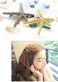 Kẹp tóc thời trang hình sao biển mầu vàng