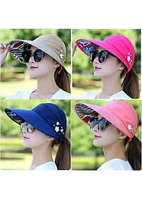Mũ che nắng nón chống nắng đẹp thời trang nón đi chơi, nón chụp hình và nón đội kèm mũ bảo hiểm che nắng và chống nắng cực mát