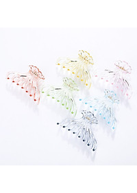 Kẹp càng cua size to 8 răng trong suốt kiểu Hàn Quốc KAH147 - Xanh lá