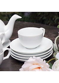 Bộ ấm bầu 2 mới trắng sứ Long Phương cao cấp dung tích 500ml