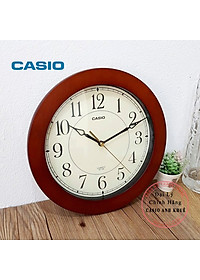 Đồng Hồ Treo Tường Casio IQ-126-5DF Vỏ Gỗ,  Kim Trôi Im Lặng
