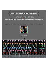 Bàn phím cơ máy tính - Bàn phím cơ gaming Crack K2 PRO, LED RGB 10 chế độ nháy khác nhau dành cho máy tính, laptop