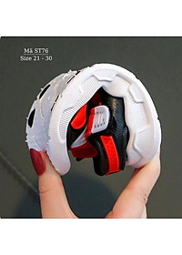 Xăng đan bé trai 1 2 3 4 5 tuổi quai ngang nhựa dẻo cao cấp êm nhẹ chống trơn trượt màu xanh cam quai dán tiện dụng phù hợp trẻ em nam đi học đi biển phong cách Hàn Quốc ST76