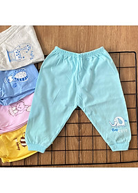 COMBO 5 Quần sơ sinh cotton THT-FR GGY | Quần Dài Màu bo gấu | Size 1 - 5 cho bé sơ sinh - 12 kg| Chất vải thun cotton 100% xịn, đẹp, mềm, họa tiết...