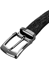 Thắt Lưng Nam Da Cá Sấu Gai Lưng Đầu Kim Huy Hoàng HT4727 - Đen