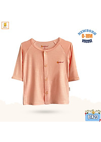 Áo sơ sinh Babiboo tay dài cài giữa vải visco siêu mềm mại