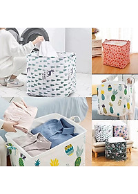 Giỏ đựng quần áo bằng vải cỡ lớn , túi đựng chăn gấp gọn Chính Hãng TOKDODO (Giao Màu Ngẫu Nhiên)