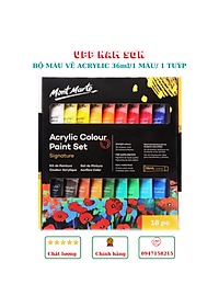 Màu Acrylic Paint Mont Marte Bộ 18/24/36/48 Màu x 36ml