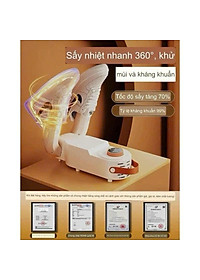 Máy Sấy Giày Khử Mùi Đa Năng, Sấy Khô, Khử Khuẩn 99% Vi Khuẩn Thông Minh Phù Hợp Nhiều Loại Giày