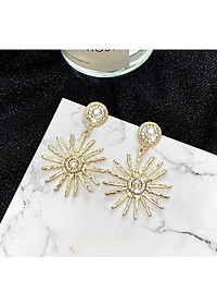 Bông tai mặt trời đính đá ngọc trai sang trọng dự tiệc