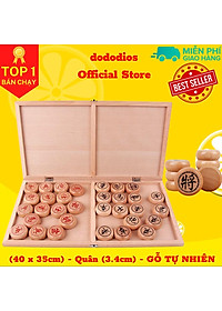 Cờ tướng bằng gỗ tự nhiên - 40 x 35 cm - Quân đường kính 3,4cm - Chính hãng dododios