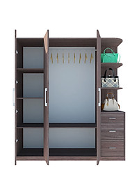 [Miễn phí vận chuyển & Lắp đặt tại TP. Hồ Chí Minh] Tủ quần áo gỗ cao cấp thiết kế thông minh 3 cánh, nhiều ngăn hộc phong cách sang trọng Ohaha - TQA032 - Màu E/Màu Xám
