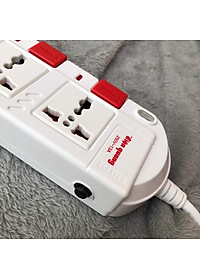 Ổ cắm Điện Quang ĐQ ESK 2W.SM750SL (5 lỗ 3 chấu dây 2 mét màu Trắng Đỏ)