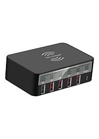 USB-C Qi Wireless 5-Port 5 USB Ports QC 3.0 Charging Station Dock LED Display for  UK