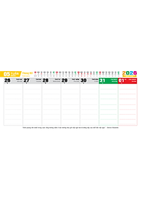 Lịch Tết 2026 - Lịch Bàn Đế Nhựa (13 x 28)
