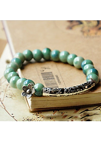 Vòng tay charm gốm mix hoa dễ thương VGOM61