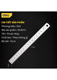 Thước Kẻ Thép Deli Các Kích Thước 15/20/30/50cmTiện Lợi - Chất Liệu Chống Mòn Gỉ - DL8015