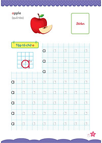 Sách Cùng Khủng Long Tập Viết Chữ Cơ Bản - Chữ Cái Tiếng Anh Viết Thường - Quyển 5 - Sticker Bé Trai