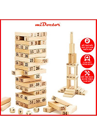 Đồ Chơi Rút Gỗ Cỡ Lớn Cao Cấp – Chọn Size - 54 Thanh Rút Gỗ Kèm 4 Con Súc Sắc Cho Bé – Bộ Đồ Chơi Rút Gỗ Chính Hãng miDoctor