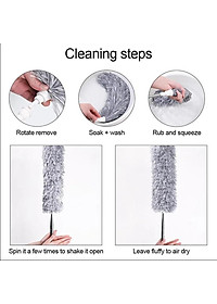 Chổi Lông Quét Trần Nhà Quét Bụi Mạng Nhện Trên Cao Uấn Dẻo Đồ Dài Co Giãn Lên Đến 2,8m Cán Inox Xoay 360