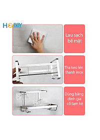 Kệ để đồ rửa bát có khay nhựa dán tường inox 304 Hobby Home Decor KRC1