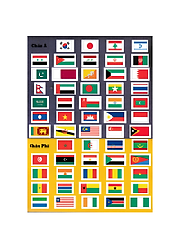 Quốc Kì Các Nước Trên Thế Giới - Sách Dán Hình Thông Minh Kèm Bản Đồ Thế Giới- Với Hơn 400 Lá Cờ Bóc Dán