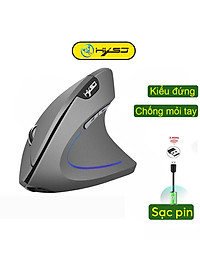 Chuột không dây kiểu đứng sạc pin HXSJ T22 wireless USB 2.4GHz chống mỏi tay chuyên dùng cho pc laptop macbook ipad tivi - Hàng chính hãng