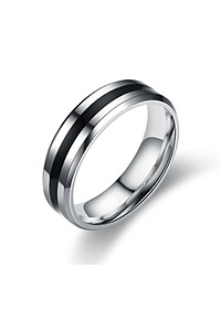  Nhẫn nam nữ thời trang hợp kim titan khảm đen cực đẹp