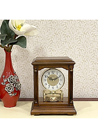 Đồng hồ để bàn Nhật Bản Rhythm CRH176NR06, Kt 23.5 x 28.0 x 15.0cm, 2.5kg Vỏ gỗ. Dùng Pin.